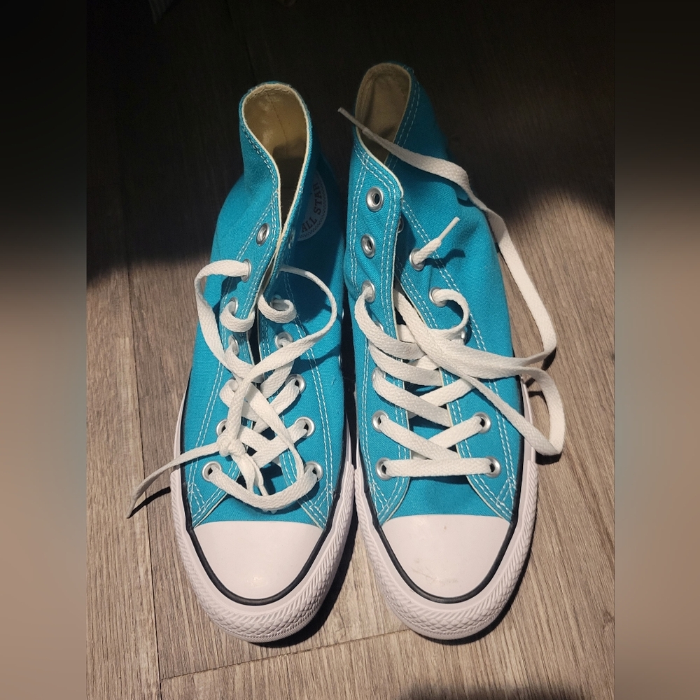 Turquoise High-Top Sneakers